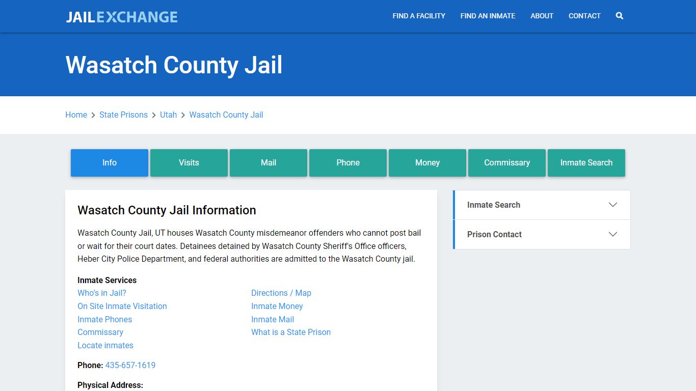 Wasatch County Jail Inmate Search, UT - Jail Exchange